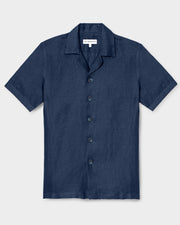 Linen Resort Shirt Navy - THE RESORT CO