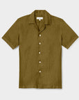 Linen Resort Shirt Olive - THE RESORT CO
