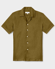 Linen Resort Shirt Olive - THE RESORT CO