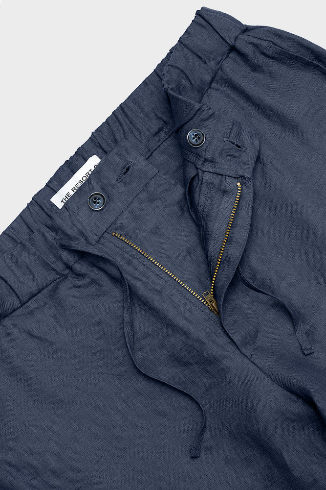 Linen Trousers Navy - THE RESORT CO