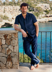 Linen Trousers Navy - THE RESORT CO