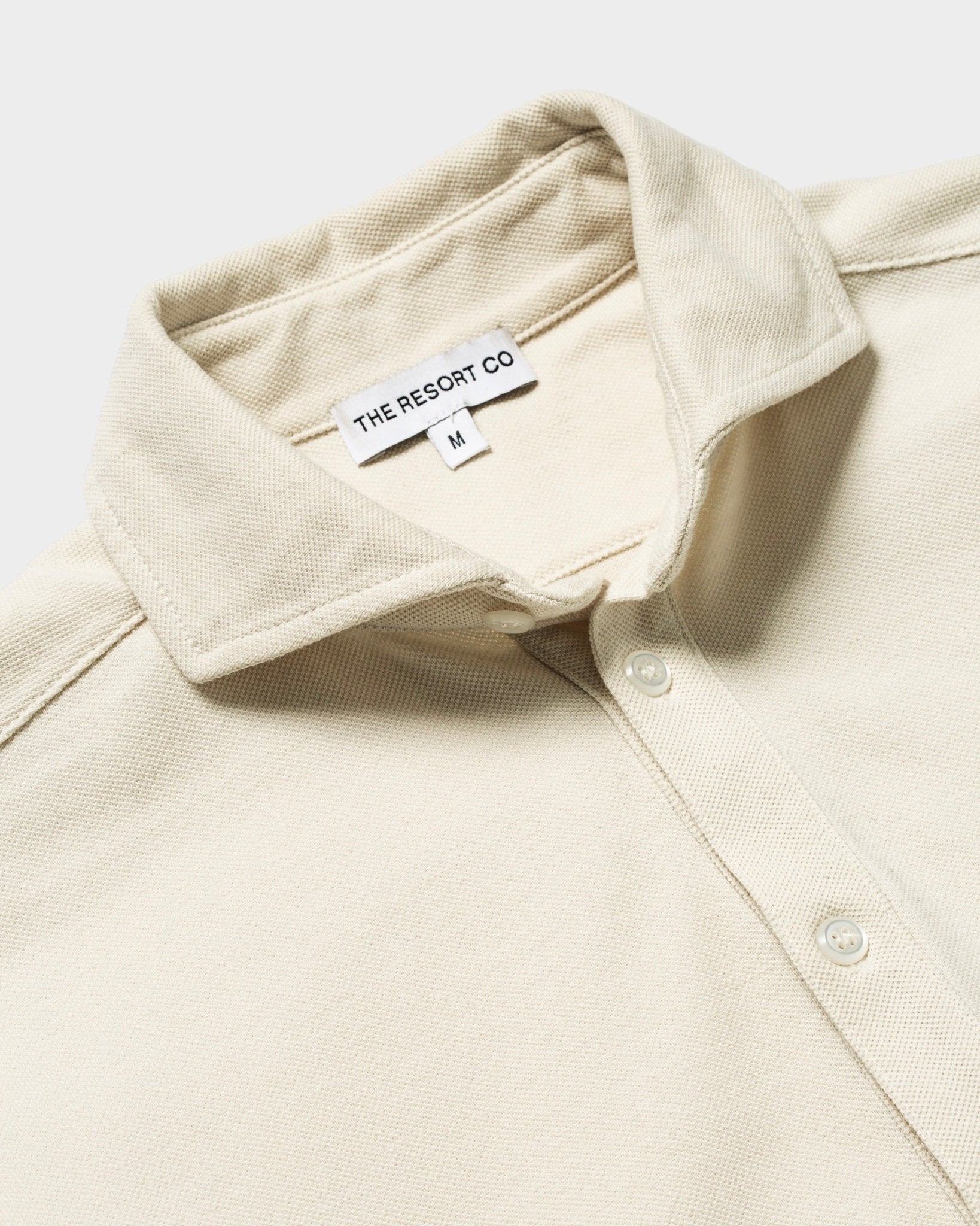 Piqué Popover Shirt Ivory - THE RESORT CO