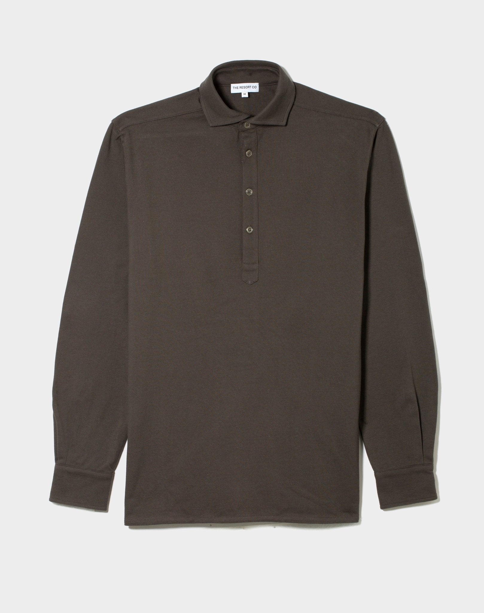 Piqué Popover Shirt Khaki - THE RESORT CO