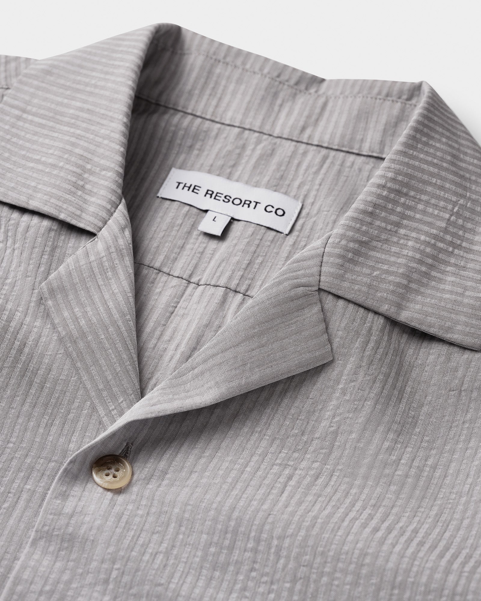 Seersucker Resort Shirt Sage - THE RESORT CO