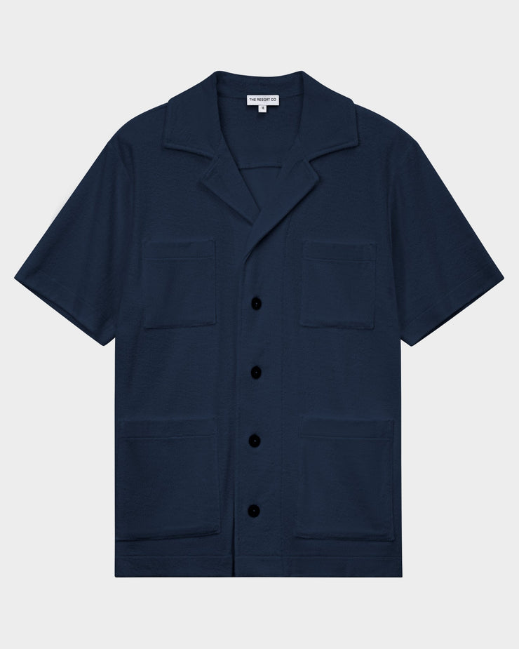 Terry Pocket Shirt Navy - THE RESORT CO