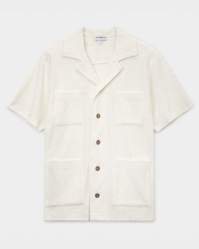 Terry Pocket Shirt White - THE RESORT CO
