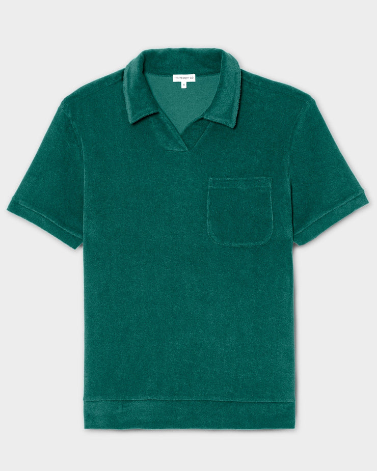 Terry Polo Shirt Emerald Green – THE RESORT CO