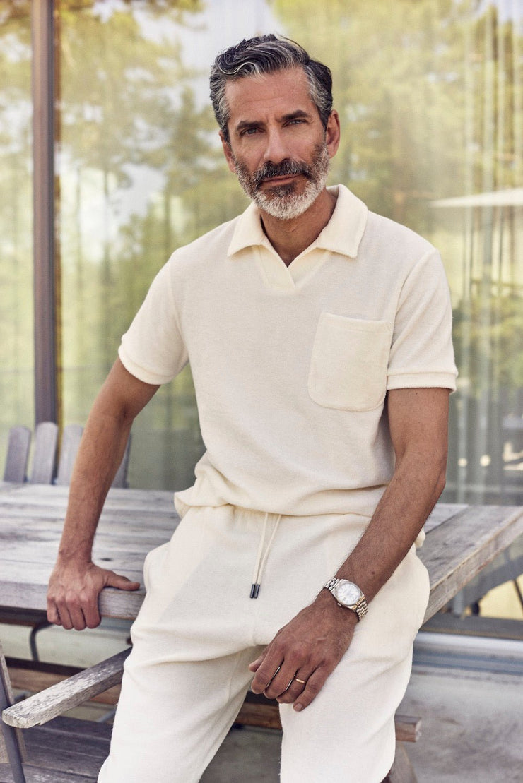 Terry Polo Shirt White - THE RESORT CO