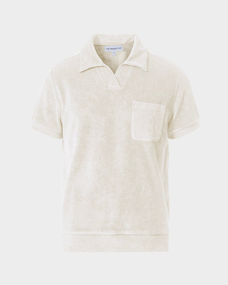 Terry Polo Shirt White - THE RESORT CO