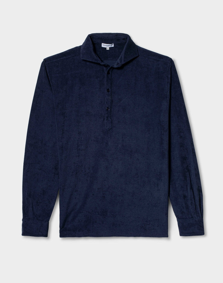 Terry Popover Shirt Navy - THE RESORT CO
