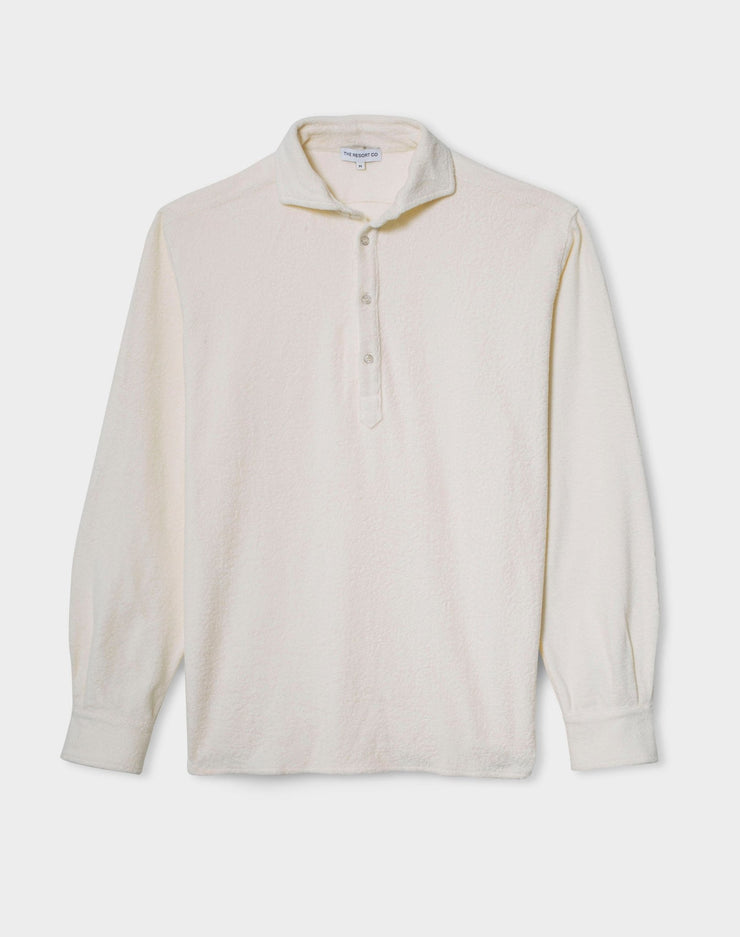 Terry Popover Shirt White - THE RESORT CO