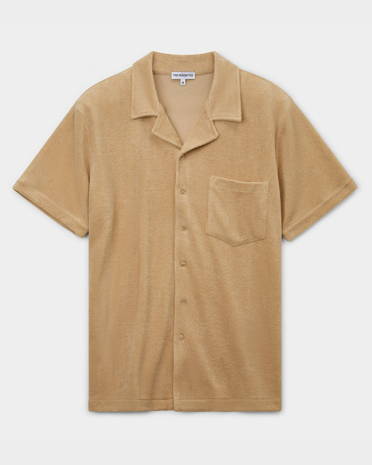 Terry Short Sleeve Shirt Caramel - THE RESORT CO