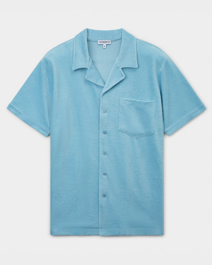 Terry Short Sleeve Shirt Light Blue - THE RESORT CO