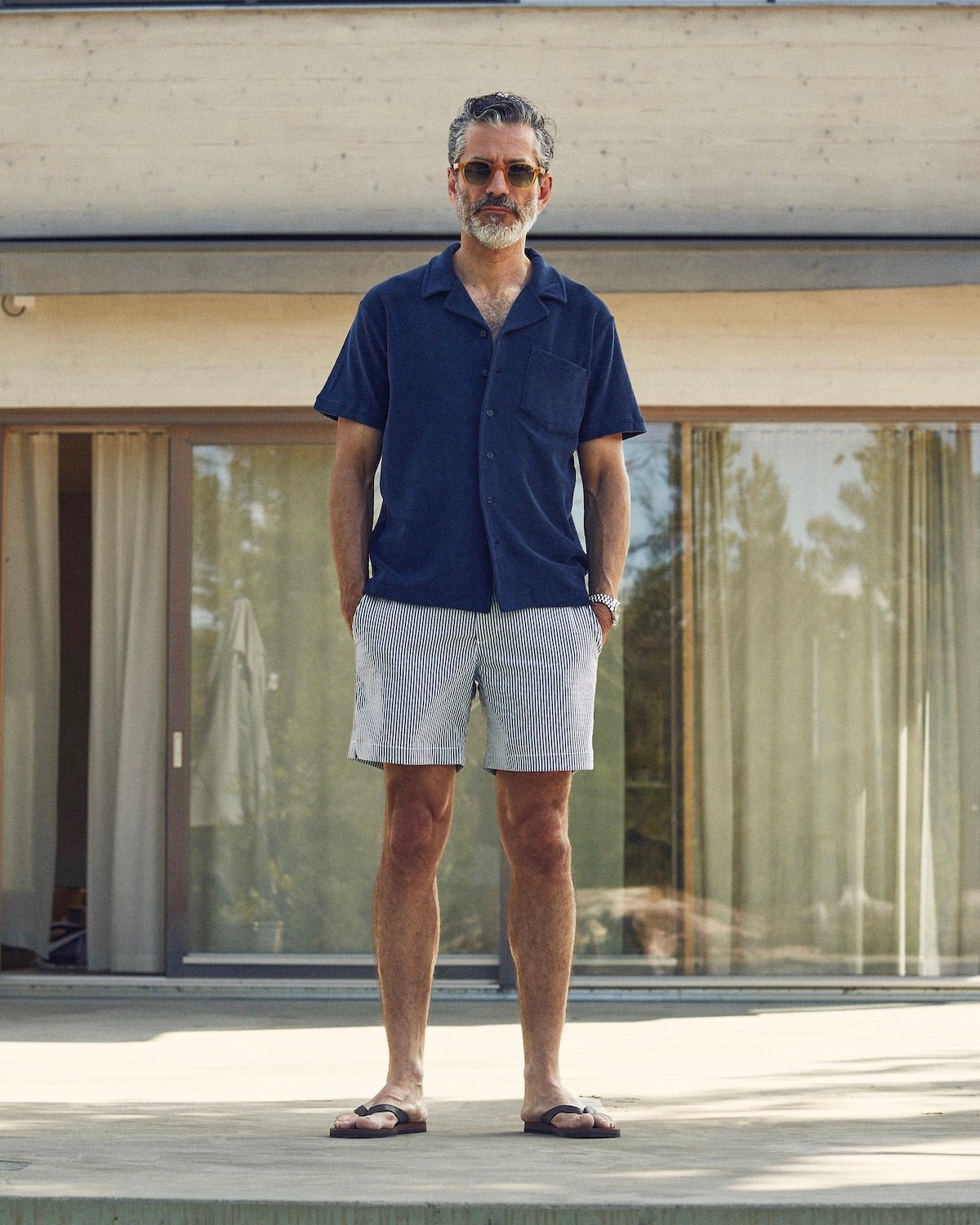 Terry Short Sleeve Shirt Navy – THE RESORT CO